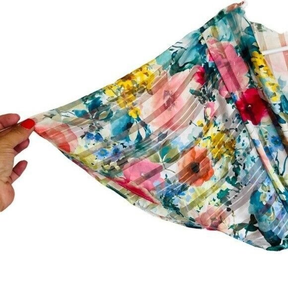 Kensie Shadow-Striped Floral-Print Maxi Dress Size 0 - Picture 4 of 12